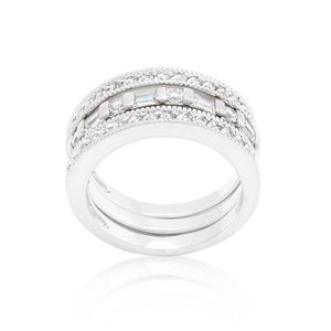Simple Cubic Zirconia Ring Set - Jewelry Xoxo