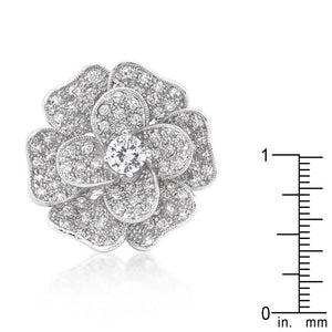 Large Flower Cubic Zirconia Cocktail Ring - Jewelry Xoxo