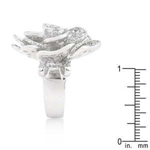 Large Flower Cubic Zirconia Cocktail Ring - Jewelry Xoxo
