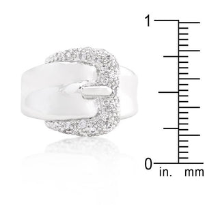 Simple Cubic Zirconia Belt Ring - Jewelry Xoxo