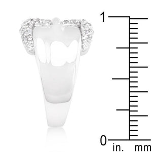 Simple Cubic Zirconia Belt Ring - Jewelry Xoxo