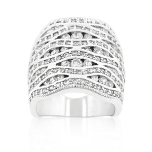 Cubic Zirconia Pave Abstract Ring - Jewelry Xoxo