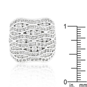 Cubic Zirconia Pave Abstract Ring - Jewelry Xoxo