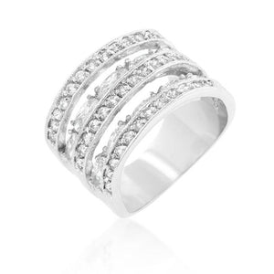Cubic Zirconia Tiered Ring - Jewelry Xoxo