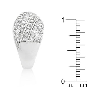 Pave Overlap Diagonal Ring - Jewelry Xoxo