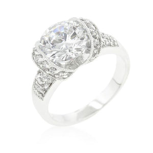 Tension Set Cubic Zirconia Engagement Ring - Jewelry Xoxo