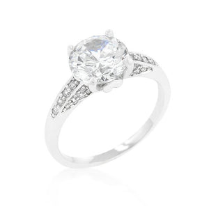 Contemporary Engagement Ring with Large Center Stone - Jewelry Xoxo