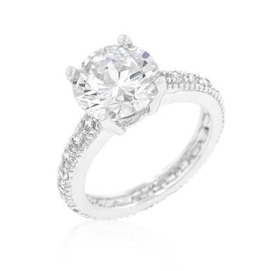 Micro-pave Cubic Zirconia Engagement Ring - Jewelry Xoxo