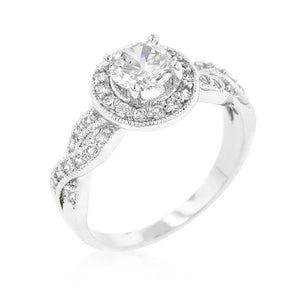 Round Cut Halo Engagement Ring - Jewelry Xoxo