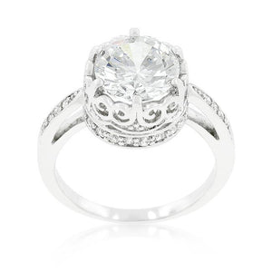 Royal Crest Filigree Cubic Zirconia Ring - Jewelry Xoxo