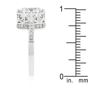 Royal Crest Filigree Cubic Zirconia Ring - Jewelry Xoxo