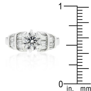 Tapered Baguette Cubic Zirconia Engagement Ring - Jewelry Xoxo