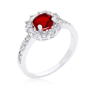 Ruby Red Halo Engagement Ring - Jewelry Xoxo