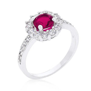 Bella Birthstone Engagement Ring in Pink - Jewelry Xoxo