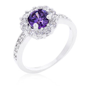 Purple Halo Engagement Ring - Jewelry Xoxo