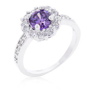 Lavender Halo Engagement Ring - Jewelry Xoxo