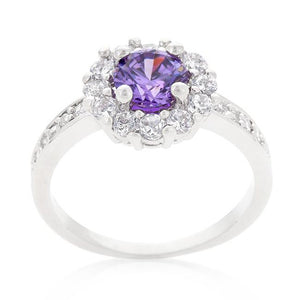 Lavender Halo Engagement Ring - Jewelry Xoxo