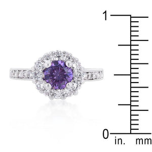 Lavender Halo Engagement Ring - Jewelry Xoxo