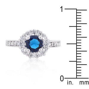 Sapphire Blue Halo Engagement Ring - Jewelry Xoxo