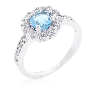 Bella Birthstone Engagement Ring in Blue - Jewelry Xoxo