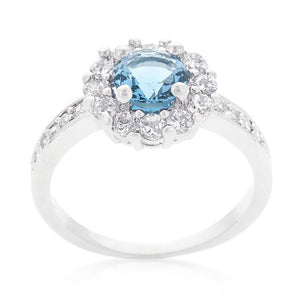 Bella Birthstone Engagement Ring in Blue - Jewelry Xoxo