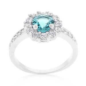 Bella Birthstone Engagement Ring in Blue - Jewelry Xoxo