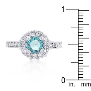 Bella Birthstone Engagement Ring in Blue - Jewelry Xoxo