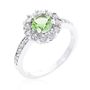 Bella Birthstone Engagement Ring in Green - Jewelry Xoxo