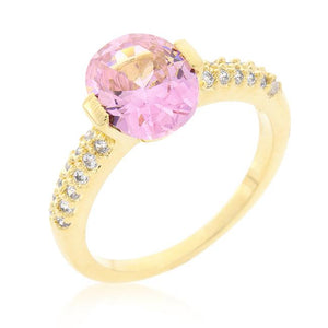 Pink Oval Cubic Zirconia Engagement Ring - Jewelry Xoxo