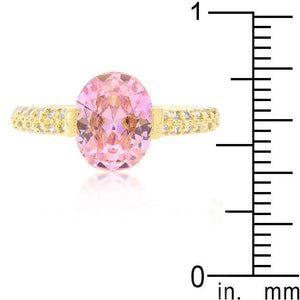 Pink Oval Cubic Zirconia Engagement Ring - Jewelry Xoxo