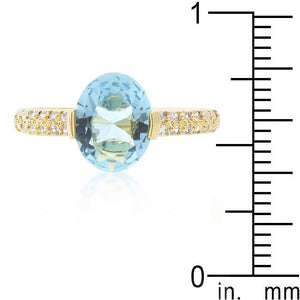 Aqua Oval Cubic Zirconia Engagement Ring - Jewelry Xoxo