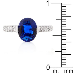 Blue Oval Cubic Zirconia Engagement Ring - Jewelry Xoxo