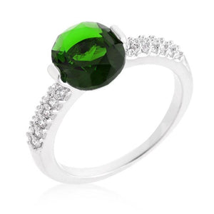 Green Oval Cubic Zirconia Engagement Ring - Jewelry Xoxo