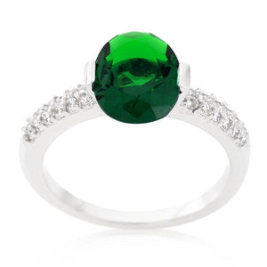 Green Oval Cubic Zirconia Engagement Ring - Jewelry Xoxo