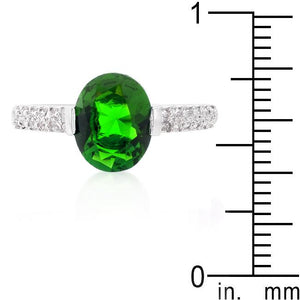 Green Oval Cubic Zirconia Engagement Ring - Jewelry Xoxo