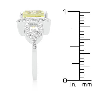Halo Style Princess Cut Peridot Cocktail Ring - Jewelry Xoxo