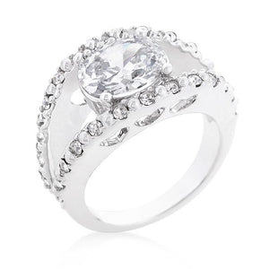 Clear Split Band Engagement Ring - Jewelry Xoxo