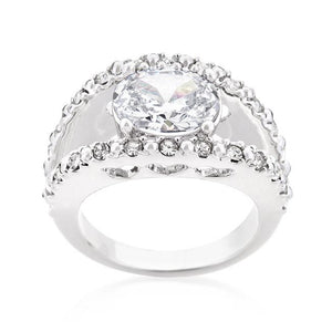 Clear Split Band Engagement Ring - Jewelry Xoxo