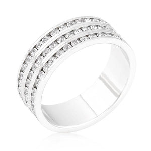 Triple Row Crystal Eternity Band - Jewelry Xoxo