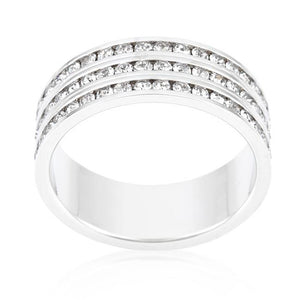 Triple Row Crystal Eternity Band - Jewelry Xoxo