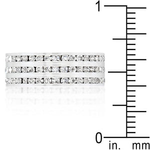 Triple Row Crystal Eternity Band - Jewelry Xoxo