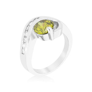 Olive Cubic Zirconia Twist Ring - Jewelry Xoxo