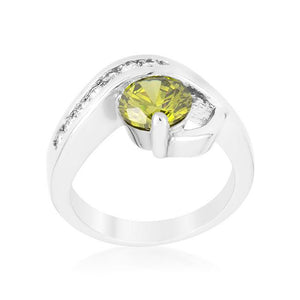 Olive Cubic Zirconia Twist Ring - Jewelry Xoxo