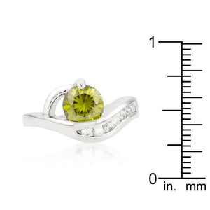 Olive Cubic Zirconia Twist Ring - Jewelry Xoxo