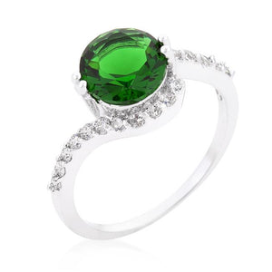 Green Swirling Engagement Ring - Jewelry Xoxo