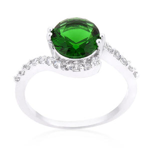 Green Swirling Engagement Ring - Jewelry Xoxo