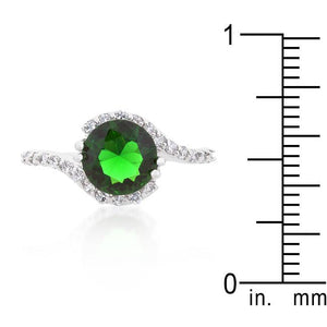 Green Swirling Engagement Ring - Jewelry Xoxo