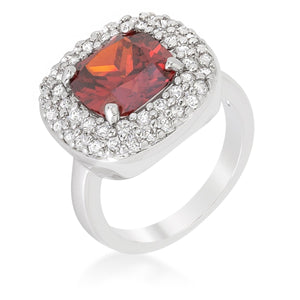 Micropave Red Bridal Cocktail Ring - Jewelry Xoxo