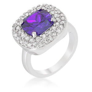 Micropave Purple Bridal Cocktail Ring - Jewelry Xoxo