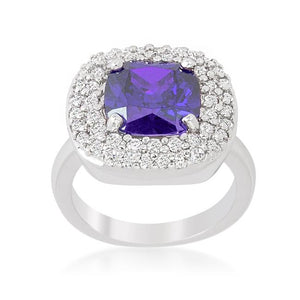 Micropave Purple Bridal Cocktail Ring - Jewelry Xoxo